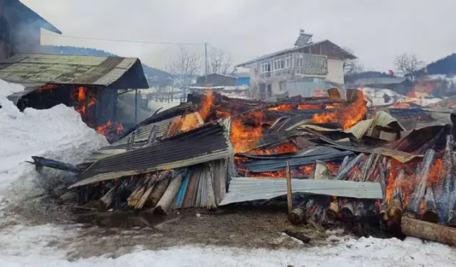 1 Ev, 2 Ahır ve 1 Ambar Küle Döndü