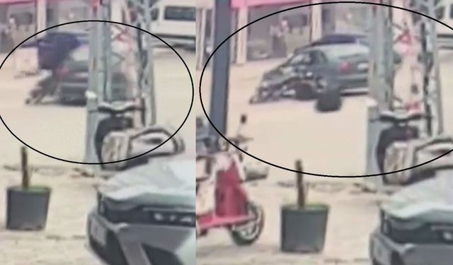 Hatay Dörtyol’da otomobil ile motosiklet çarpıştı 2 genç savruldu o anlar kamerada