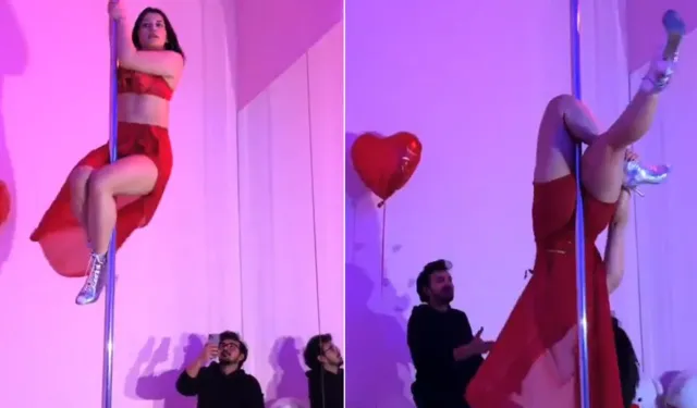 Kadın, direk dansı yaparken eşi tarafından kayda alındı