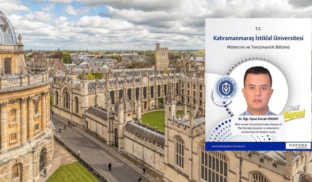Kahramanmaraş'a akademik gurur! Oxford'da makale yayımlandı