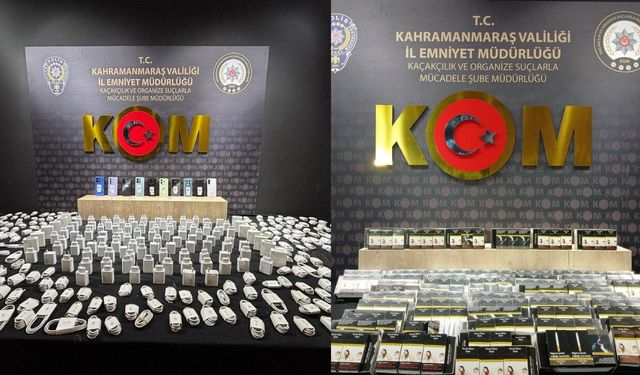 Kahramanmaraş’ta kaçakçılık operasyonu: 11 bin 400 makaron ve kaçak telefon ele geçirildi