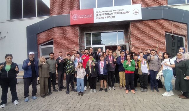 Kahramanmaraş’ta özel sporcular yüzmede yarıştı!