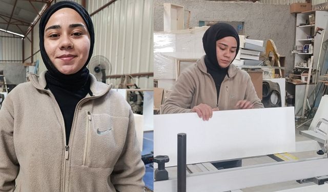 Kahramanmaraş’ta üniversiteli genç kadın mobilya ustası oldu