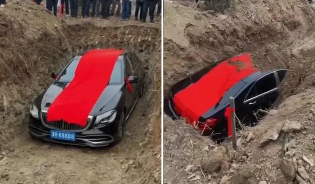 20 Milyon TL’lik Mercedes Mezara Gömüldü