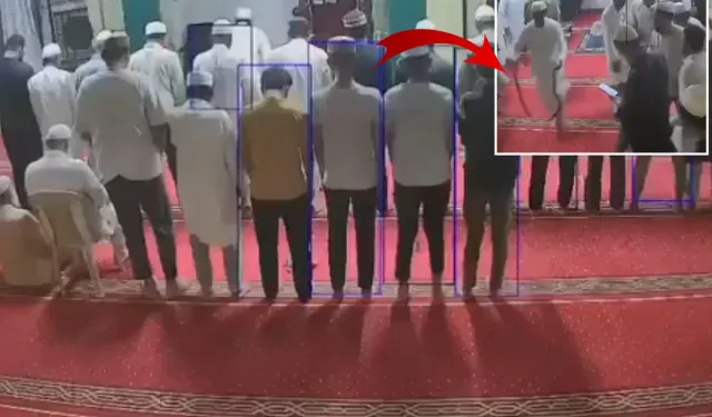 Camiye giren yılan korku dolu anlar yaşattı