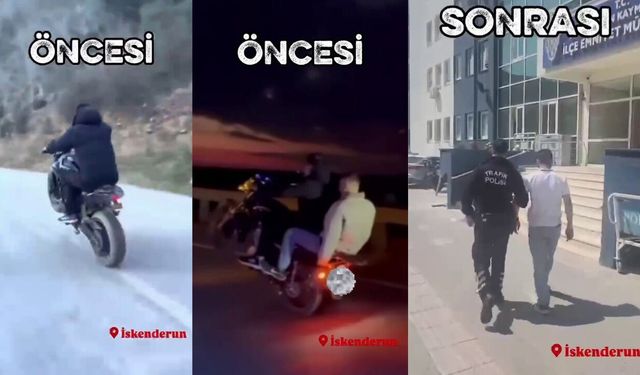 Hatay'da motosikletle akrobasi yapan sürücüye 45 bin TL ceza