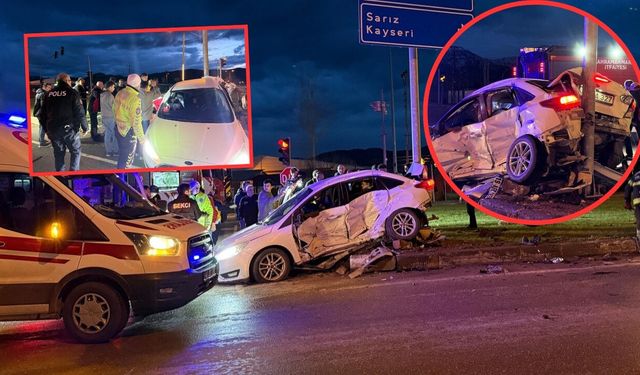 Kahramanmaraş Göksun’da kaza! İki otomobil çarpıştı 4 yaralı