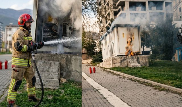 Kahramanmaraş Onikişubat'ta korkutan trafo yangını!