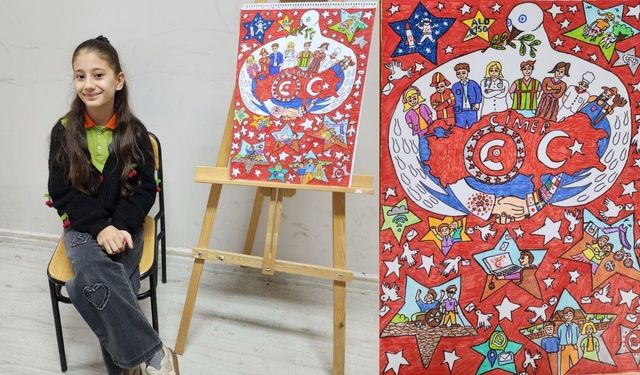 Kahramanmaraşlı Esila resim yarışmasında Türkiye birincisi oldu