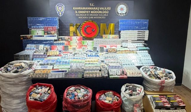 Kahramanmaraş’ta 14 bin paket kaçak sigara yakalandı