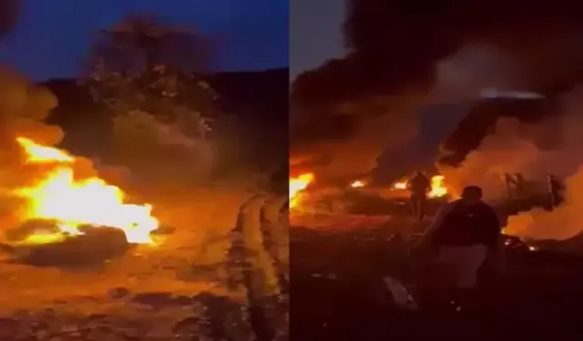 Meyveleri zirai don vurmasın diye ateş yakıp nöbet tutuyorlar