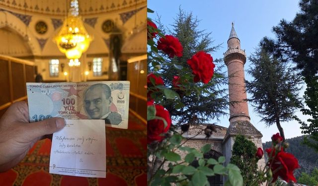 Yıldırım Bayezid Camii'nde helallik notu! 100 TL bırakıp gitti