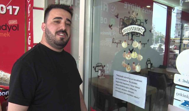 Camdaki yazıyı gören fotoğraf çekti: "Psikolojim bozuk" deyip dükkanı açmadı