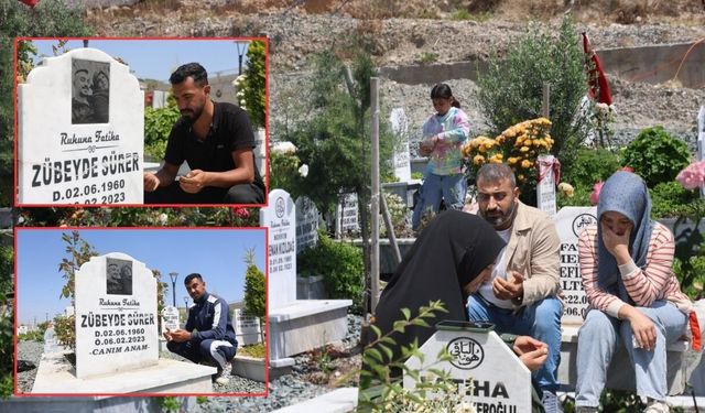 Deprem mezarlığında buruk bayram! Anneler unutulmadı