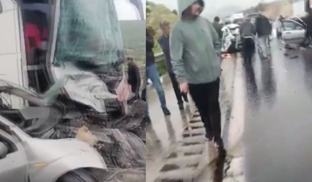 Kahramanmaraş Narlı’da fırtına facia getirdi! TAG Otoyolu’nda zincirleme kaza, 5 yaralı!