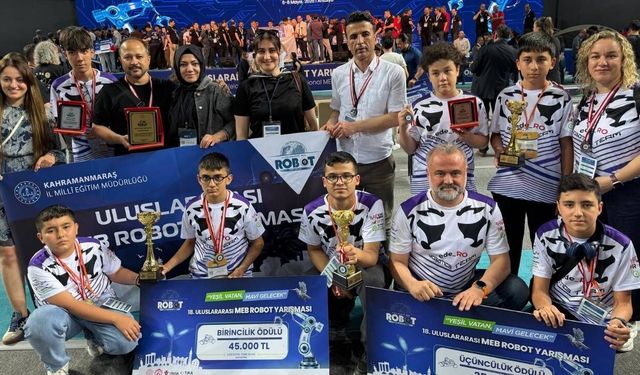 Kahramanmaraşlı öğrenciler robot yarışmasında Türkiye 1.si oldu