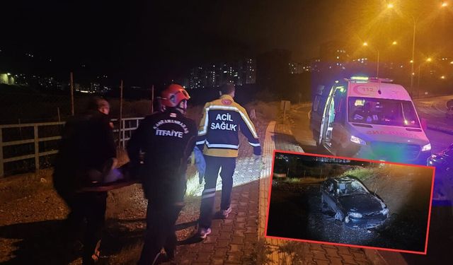 Kahramanmaraş'ta feci kaza! Otomobil takla attı 2 yaralı!