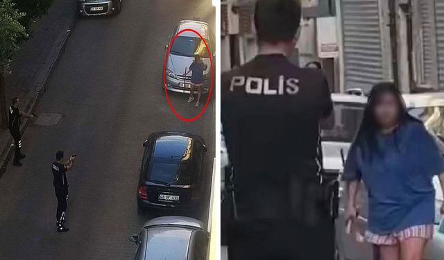 Kılıçla Sokağa Çıkan Genç Kız Kendine Zarar Verdi