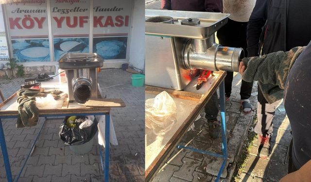 Kurban eti çekerken canından oluyordu! Elini kıyma makinesine kaptırdı