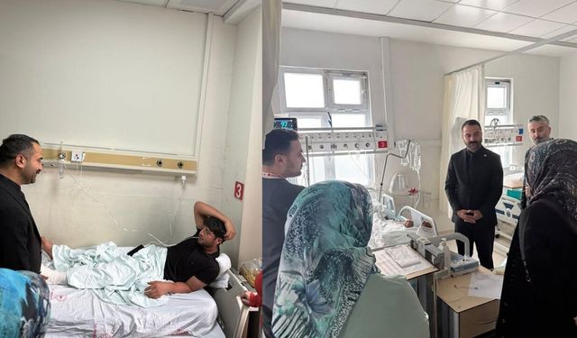 MHP'li Ökkeş Ferhuşoğlu yaralı işçileri ziyaret etti