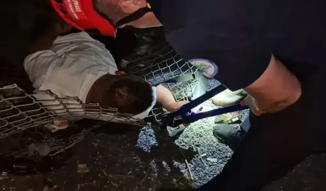 Alkollü çıktığı tel örgü devrilince bileği sıkıştı