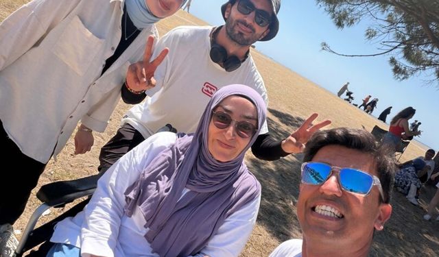 Yürüme engelli Münire, yamaç paraşütü ile uçma hayalini gerçekleştirdi