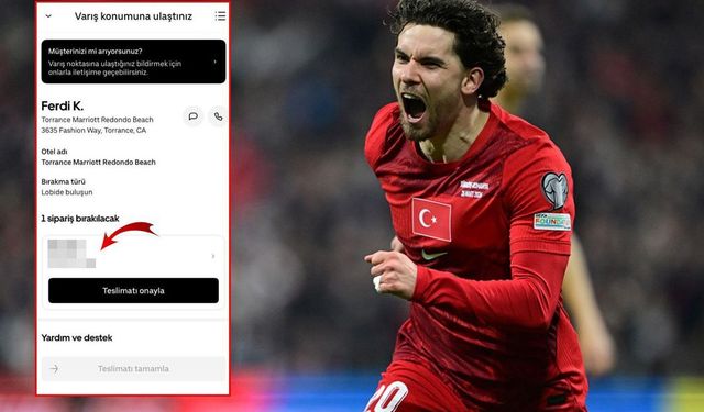 Amerika'daki bir kurye, Ferdi Kadıoğlu'nun otele verdiği siparişi paylaştı