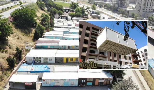 Kahramanmaraş'ta esnafa verilen konteynerler kaldırılmaya başlandı