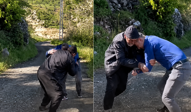 Kahramanmaraş'ta yaşlı pehlivan genç rakibini mağlup etti