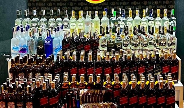 297 şişe sahte alkollü içki ele geçirildi; 1 gözaltı