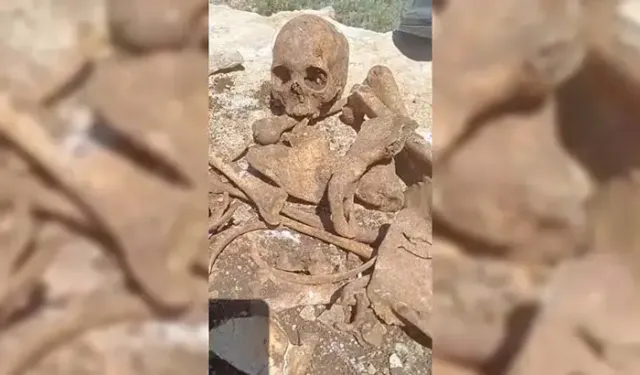 İnşaatın temel kazısında insan kemikleri bulundu