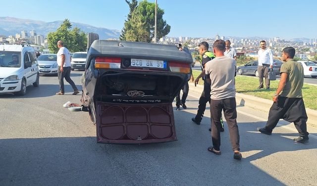 Kahramanmaraş’ta otomobil takla attı: 2 yaralı