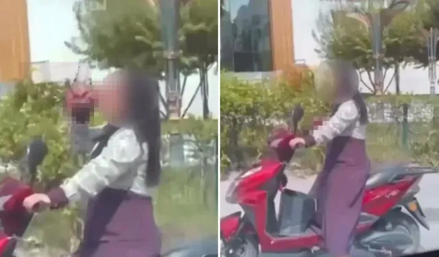 Seyir halindeki motosiklette alkol içen kadın vatandaşları isyan ettirdi