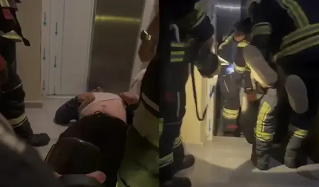 Asansör bir kat aşağı düştü, korkudan bayılan kişi kurtarıldı
