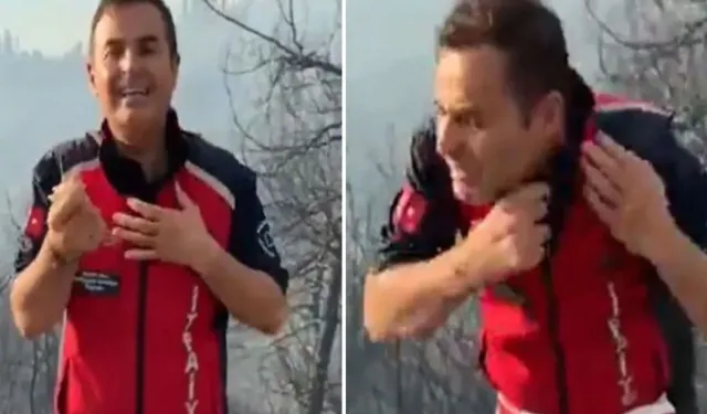 Büyükşehir Belediye Başkanı Ahmet Akın, yangını anlatırken yaralandı