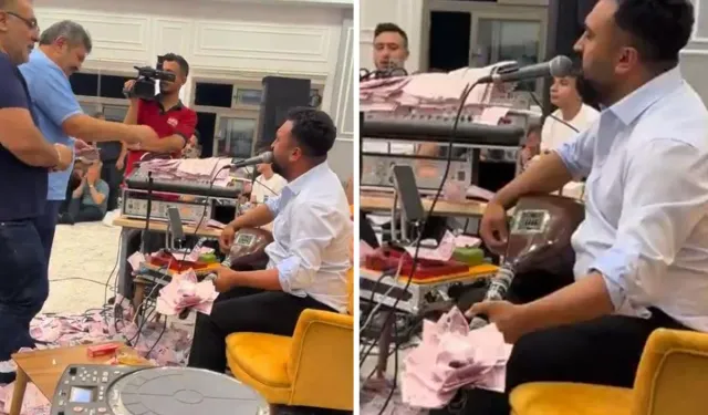 Düğünde görenleri şaşırtan anlar! Bahşiş vermek için adeta yarıştılar