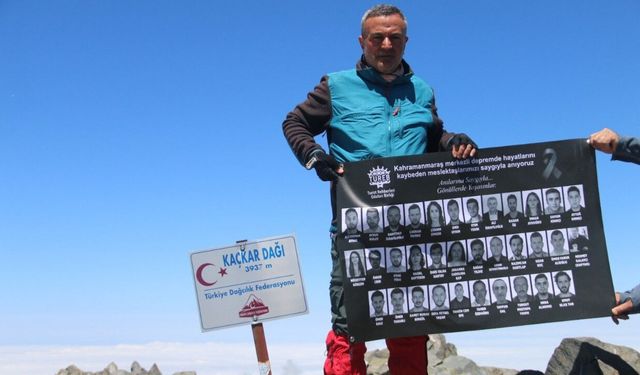 Kaçkar Dağı zirvesi Kahramanmaraş deprem şehitlerine armağan edildi