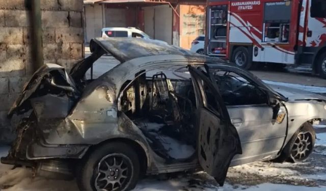 Kahramanmaraş Dulkadiroğlunda çıkan araç yangını korkuttu