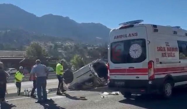 Kahramanmaraş-Göksun karayolunda otomobil takla attı: 1 ölü, 4 yaralı