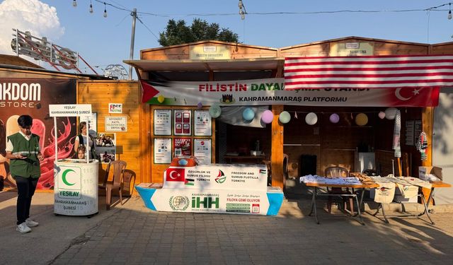 Kahramanmaraş’ta Ağustos Fuarı’nda Filistin için dayanışma standı