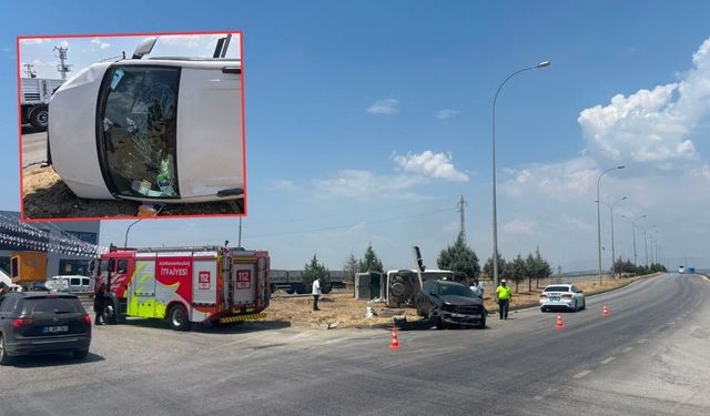 Kahramanmaraş'ta korkutan kaza araç devrildi!