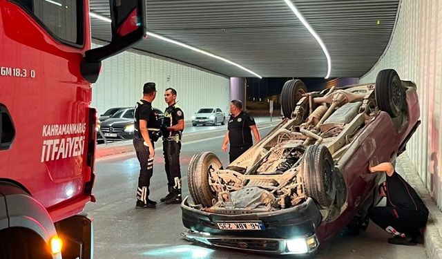 Kahramanmaraş'ta pikap takla attı