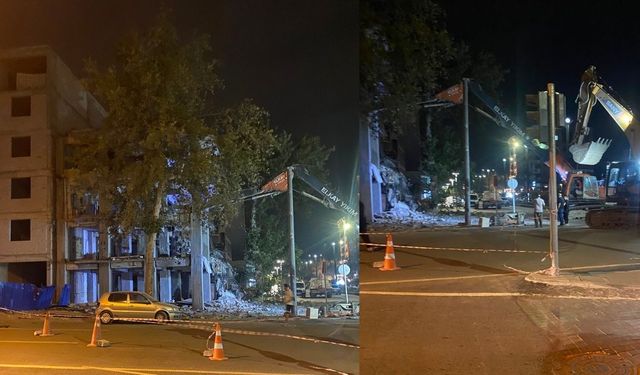 Kahramanmaraş’ta Trabzon Caddesi’nde Bir Bina Daha Yıkılıyor!