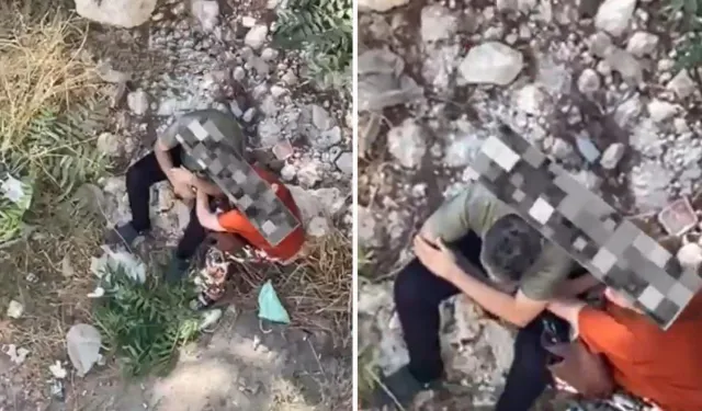 Koskoca adam ile kadının yaptıkları mide bulandırdı