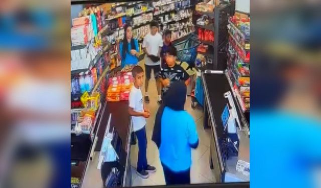 Mersin’de, Markette Çocuğa Darp Kamerada
