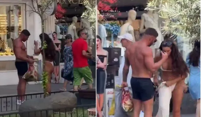 Sıcaktan Bunalan Turistler Çarşıda Bikinileriyle Gezdi