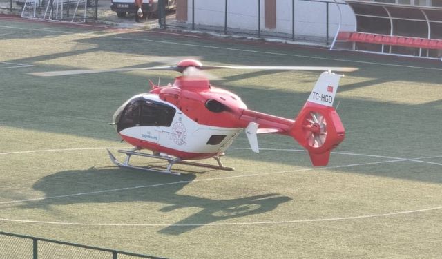 Vücudu yanan bebek ambulans helikopterle Ankara'ya sevk edildi