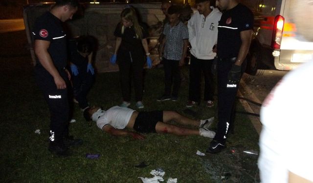 Antalya Manavgat’ta Otomobil Takla Attı! 2 Kişi Yaralandı