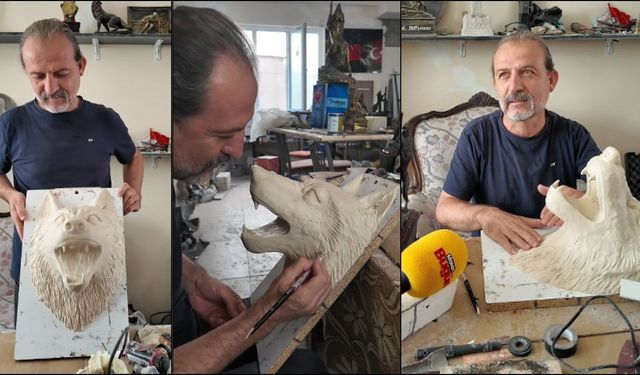 Kahramanmaraşlı heykeltıraşın sanat tutkusu: Günde 20 saat çalışıyor