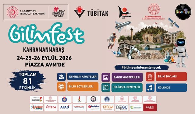 Kahramanmaraş’ta BİLİMFEST heyecanı başlıyor! 3 gün sürecek